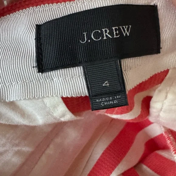 J. Crew | Shorts | J Crew Orangered And White Striped Shorts Size 4 - Picture 7 of 8